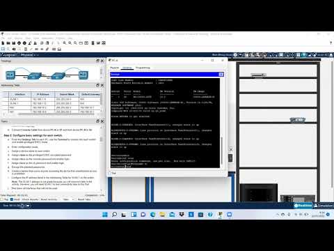 3.4.6 Packet Tracer - Configure VLANs and Trunking - Physical Mode