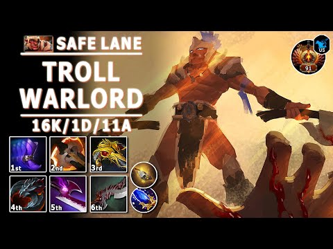 Troll Warlord Safe Lane Carry | 7.32d | Pos 1 Troll Play | Dota 2 Immortal Gameplay