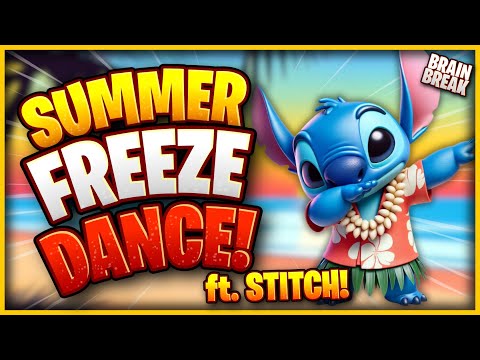 ☀️ Summer Freeze Dance! Ft. Stitch ☀️ Stitch Brain Break ☀️ Just Dance ☀️ Danny Go Noodle ☀️