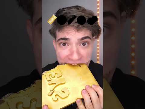 giant gold chocolate ASMR #shots #short. #shorts