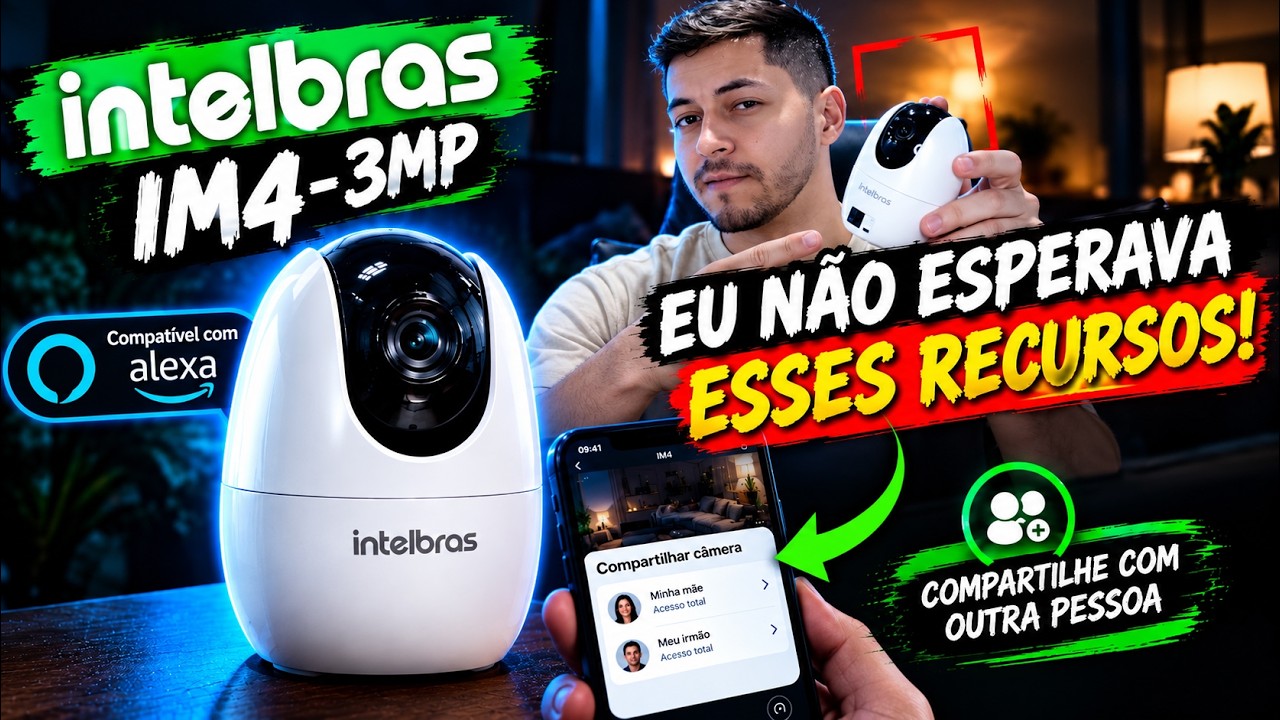 Miniatura da avaliação em vídeo de Câmera de Segurança Intelbras IM4 3MP Wi-Fi 360º Branco