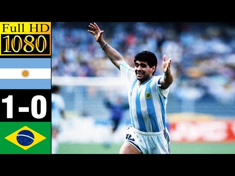 Argentina 1-0 Brazil world cup 1990 (Round of 16) | Full highlight | 1080p HD - Maradona Magic