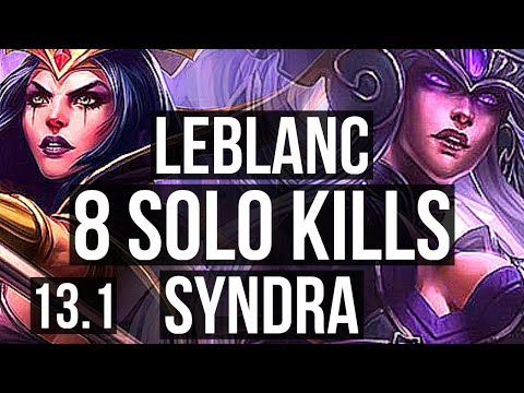 LEBLANC vs SYNDRA (MID) | 8/1/8, 8 solo kills, 300+ games | EUW Master | 13.1