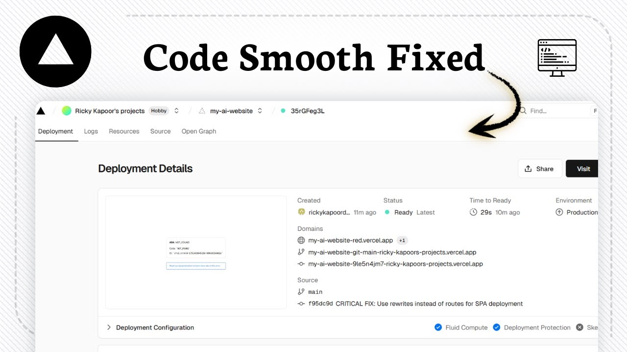 How to fix a deployment error in Vercel (Quick Restore)