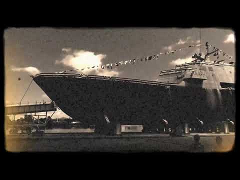US Navy Launches New Warship Sideways Into Water- USS Billings Christening and Launch