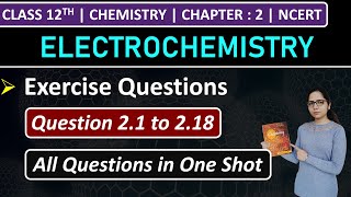 Class 12th Chemistry Chapter 2 | Exercise Questions | Questions 2.1 to 2.18 | Electrochemistry