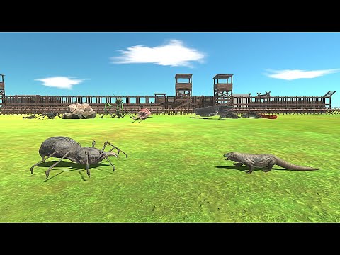GIANT INVERTEBRATES WITH COLLOSAL SQUID VS REPTILES WITH MOSASAURUS - Animal Revolt Battle Simulator