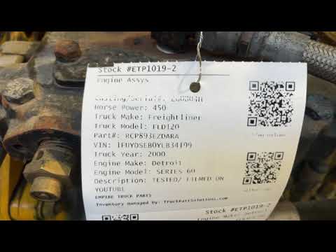 Video for Used 2000 Detroit SERIES 60 Engine Assy