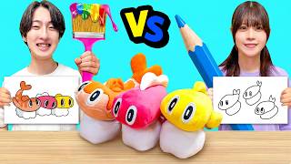 【対決】どっちの絵がうまい？カラフル文房具vs鉛筆でお絵描きチャレンジ！描いた絵がキラキラ光る！？絵の具やクレヨンを使ってポケモンをかわいく描いちゃおう♪キミはカラフルな色でどんな絵を描く？