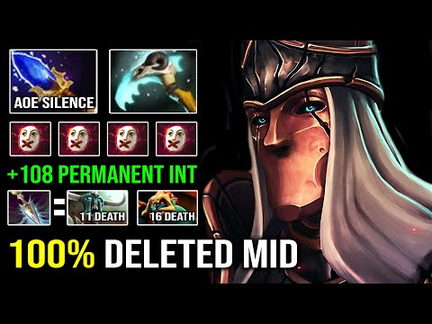 INSANE +108 PERMA INT Solo Mid Silencer Against Huskar AOE Last Word DPS with Aghanim Dota 2