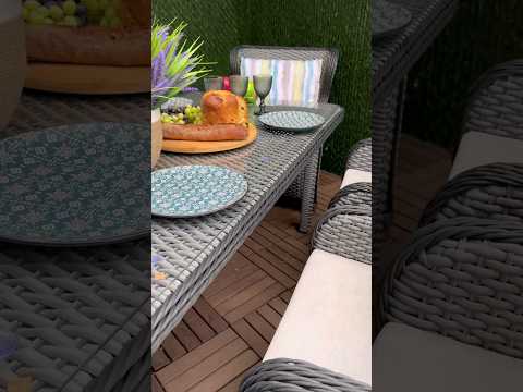Меблі плетені на 8 персон Мадейра сіра #ротанг #меблі