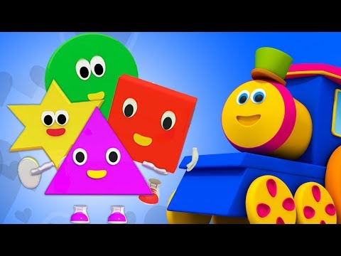 Bob il treno | cinque piccole forme | filastrocche | saltando canzoni | Bob Train 5 Little Shapes