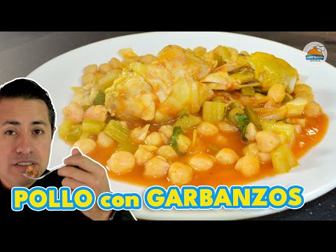riquísima receta de pollo con verduras y garbanzo, supernutritivo