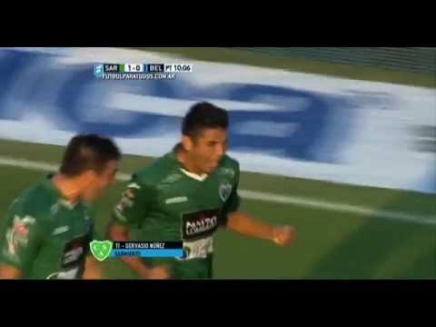 Gol de Núñez. Sarmiento 1 - Belgrano 0. Fecha 8. Primera División 2015. FPT