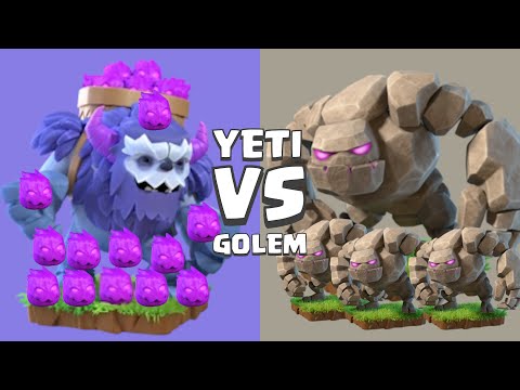 Every Level Yeti VS Every Level Golem | Clash of Clans