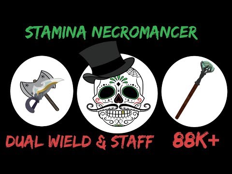 ESO - Stamina Necromancer DW&Staff Build - 88k+ - Dragonhold