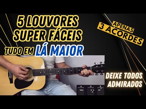5 louvores FÁCEIS da harpa no Violão - APENAS 3 acordes sem pestana!