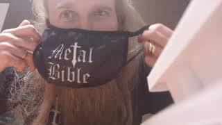Metal Bible face masks, t-shirt and back pack available!