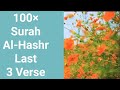 100× Surah Al Hashr (The Exile) Last 3 Varse Repeated |