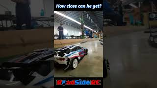 How close can he get??  FPV drone drift chase!