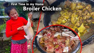 Broiler chicken curry recipe in my village home || Spicy Chicken Gravy @Village Environment NEPAL