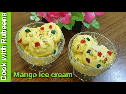 No Cream Mango ice Cream Only 3 Ingredients Recipe | Mango ice Cream Recipe -Homemade Ice cream |