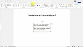 How to change text box margins in word
