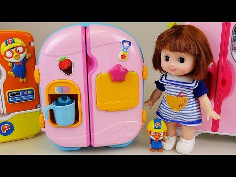 Baby doll Refrigerator and food toys baby Doli play