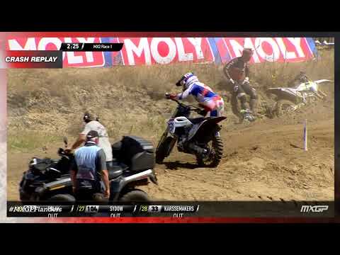 Van de Moosdijk crash | MX2 Race 1 | MXGP of Flanders 2022 #MXGP #Motocross
