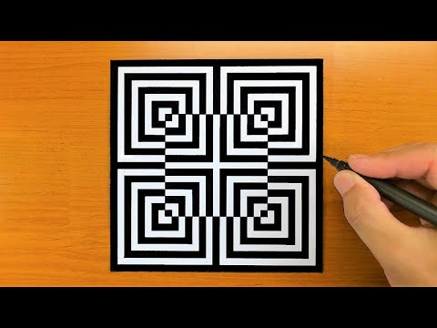 How To Draw Like a 3D Geometric Square Optical Illusion - Funny 3D Trick Art on paper tutorial