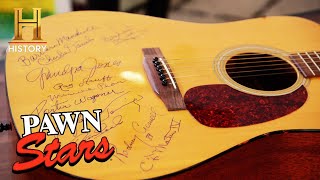 Waylon Jennings Signed Guitar is a BIG $$$ FLOP | Pawn Stars Do America (Season 1)