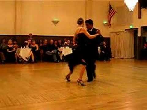  Meredith Klein  and  Andres Amarilla  are  dancing  to  the  tango  "  Retintin  "