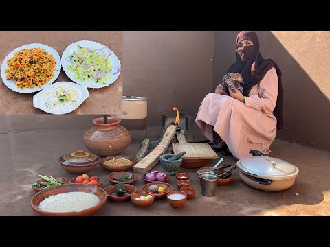 1kg Degi chana  Pulao , Masaledar pulao , Veg raita , Salad  , Village Morning routine