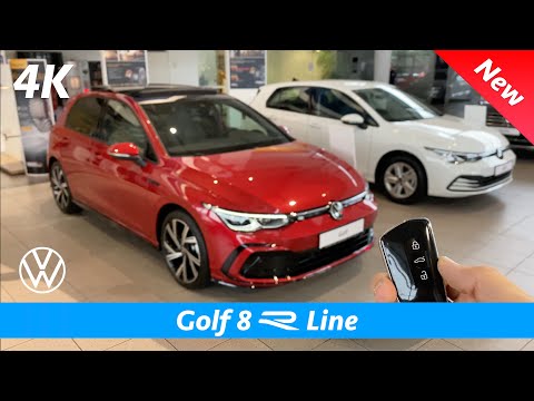 Volkswagen Golf 8 R Line 2021 - First FULL review in 4K | Exterior - Interior (King Red Metallic)