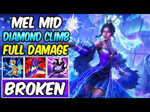 MEL MID = FREE LP (MOST BROKEN) - How to climb towards Diamond on Ranked | Best Build & Runes LoL S+