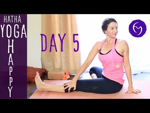 30 Minute Hatha Yoga Happiness: Enjoy the "Now" Day 5 | Fightmaster Yoga Videos thumbnail