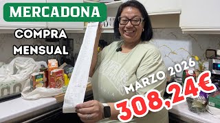 COMPRA MENSUAL MERCADONA Marzo 2026 🛒 ¡Mira TODO lo que me llevo y cuánto GASTO!