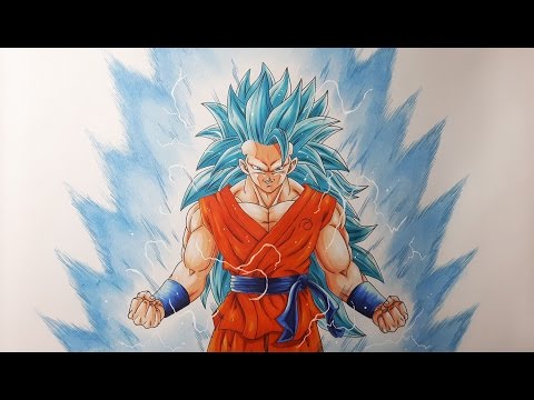 Como desenhar o goku super sayajin 3 blue - Como desenhar