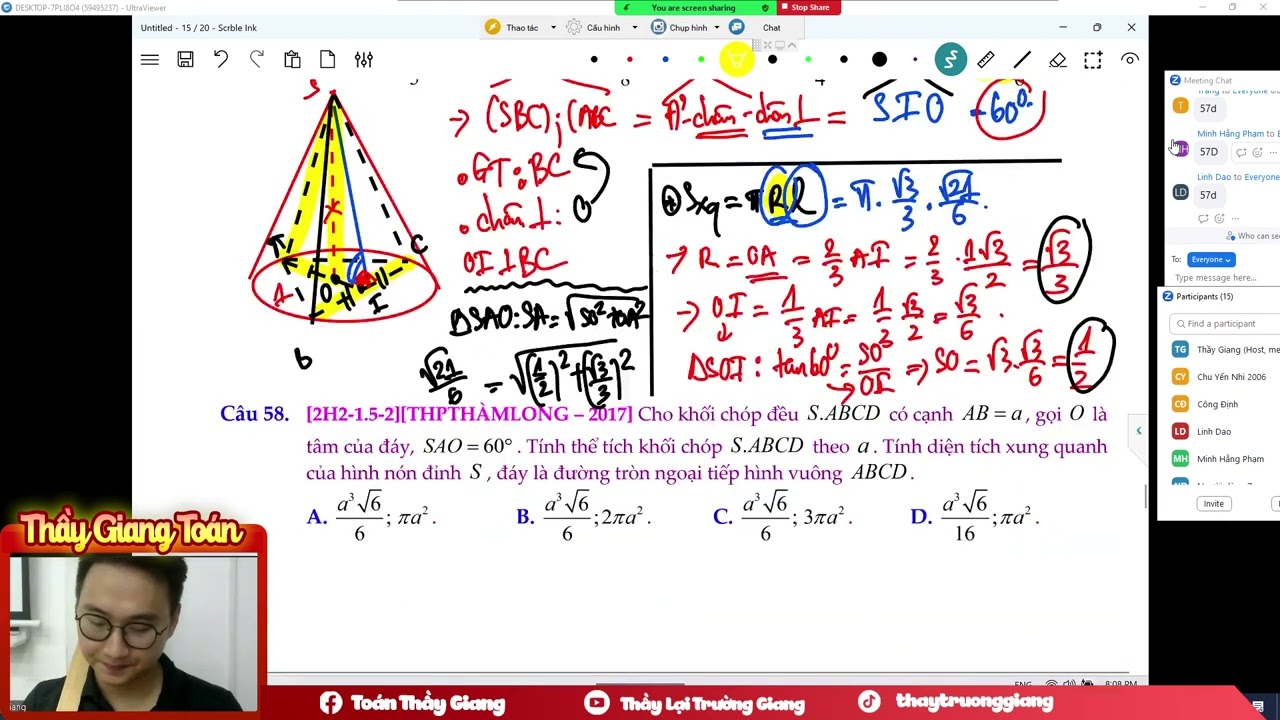 HÌNH NÓN KHỐI NÓN BUỔI 3 (CHỮA NỐT DẠNG 2-3 THIẾT DIỆN, NỘI TIẾP NGOẠI TIẾP VÀ HỌC DẠNG 4)