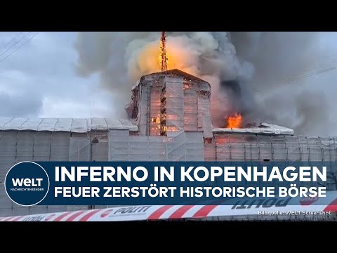 KOPENHAGEN: Inferno in Dänemark! Historische Börse in Flammen - Feuerwehr im Großeinsatz