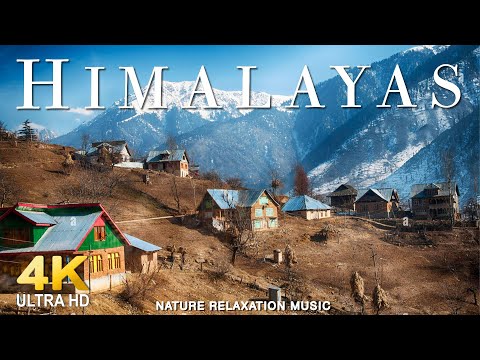 FLYING OVER HIMALAYAS (4K VIDEO UHD) - Relaxing Music Along With Beautiful Nature Videos - 4K LIVE