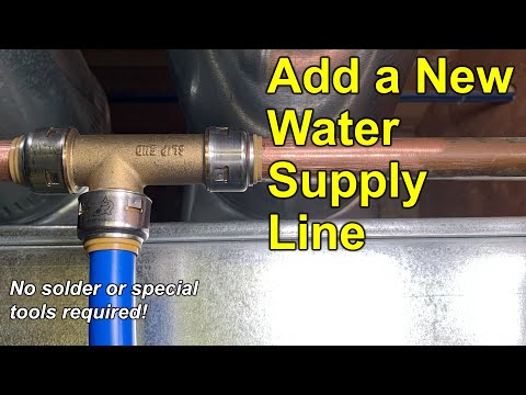 Add new supply line to existing copper pipe with SharkBite Max Slip Tee fitting; #DIYPlumbing