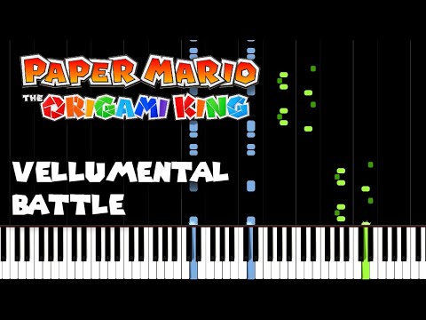 Vellumental Battle - Paper Mario: The Origami King (Piano Tutorial) [Synthesia]