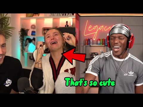 KSI reacts to Talia crying over his glow up