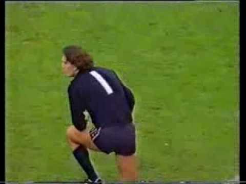Carlton v Geelong  AFL 1990. Ian Robertson bags Steve Silvagni. Epic commentator fail!