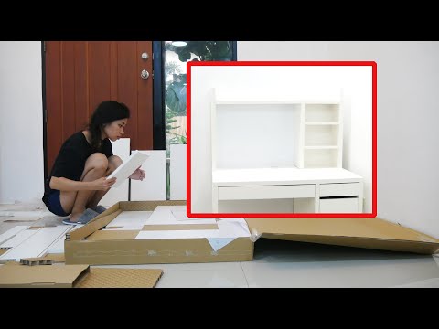 unboxing timelapse IKEA MICKE Workstation