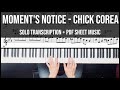 Chick Corea - Moment's Notice Solo Transcription (Live 1978) (+ PDF Sheet Music) | Jonathan Hines