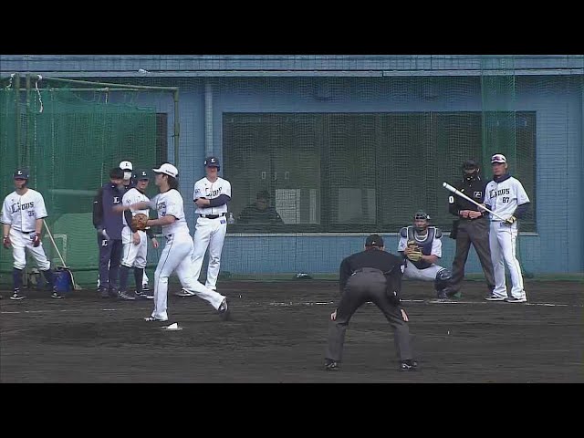 【春季キャンプ】これは早っ!! ライオンズ・今井達也が見せた高速牽制!! 2023年2月17日 埼玉西武ライオンズ