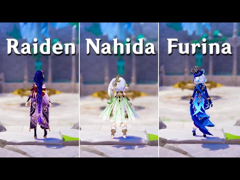 Furina vs Nahida vs Raiden Shogun !! Who is the Best ?? Gameplay Comparison !!