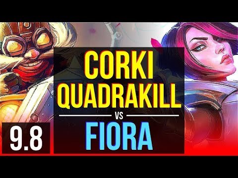 Carry your team as CORKI vs FIORA (TOP) | Quadrakill, 3 early solo kills | BR Grandmaster | v9.8